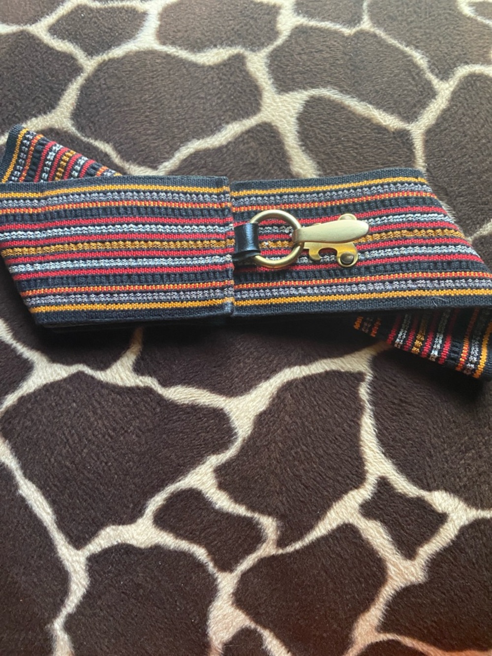 Unique Vintage 70’s Stretch Belt With Brass Closure
